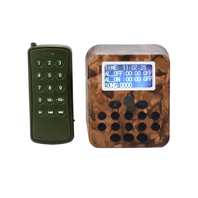 

Outdoor Hunting Decoy Birds Caller MP3 Player Bird Sound caller with Remote Control 50W Speaker 150dB Bird Amplifier