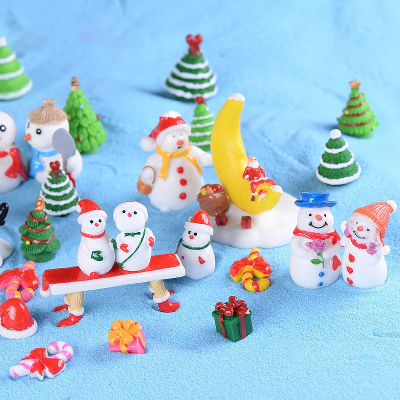 Миниатюрная фигурка Lover Snowman Мини фигурки для Рождественского украшения дома