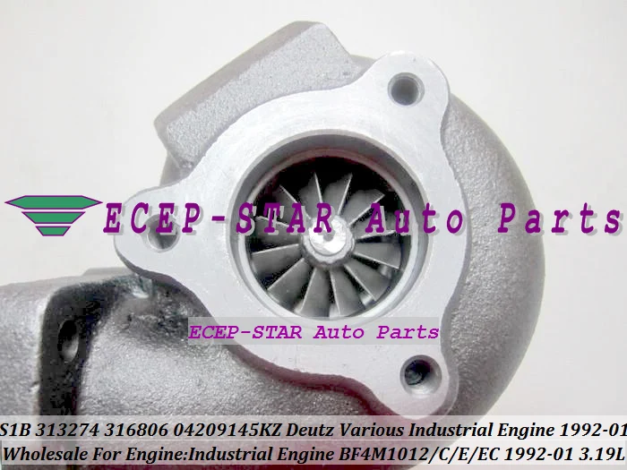 S1B 313274 316806 04209145KZ 4198470KZ 4198477KZ Турбокомпрессор для промышленного двигателя Deutz 1992-01