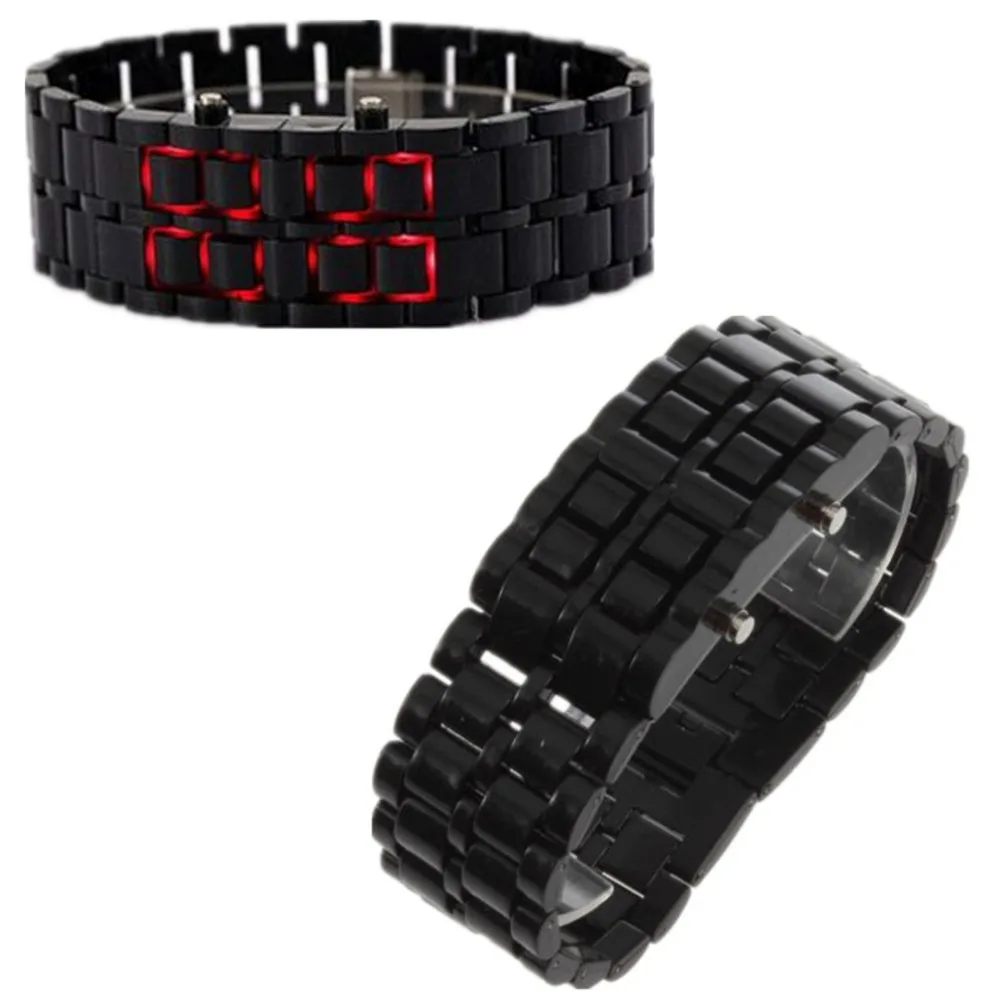 Fashion Men Women Lava Iron Samurai Plastic LED Bracelet Watch Wristwatch Sports Style relogio | Couple Watches