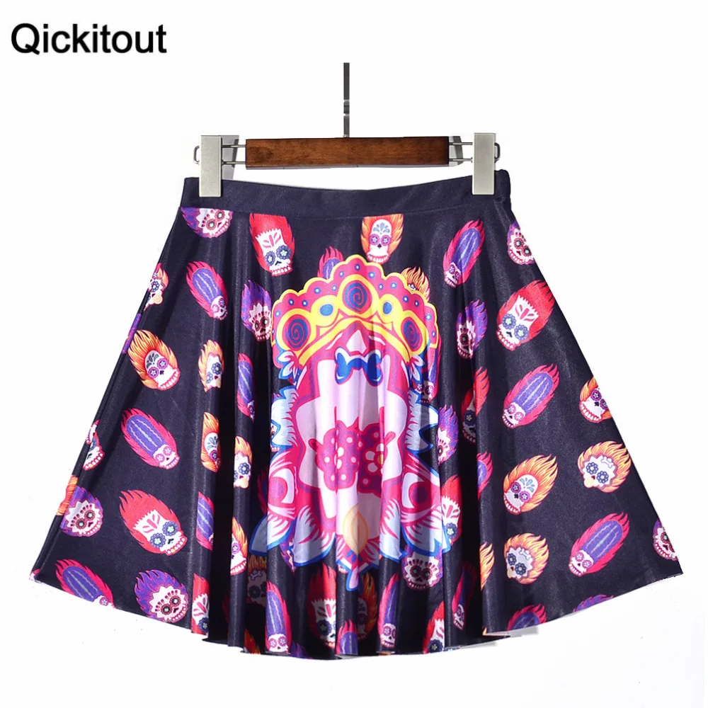 Qickitout юбки 2016 модные новые сексуальные тонкие женские Пламенные комедийные маски