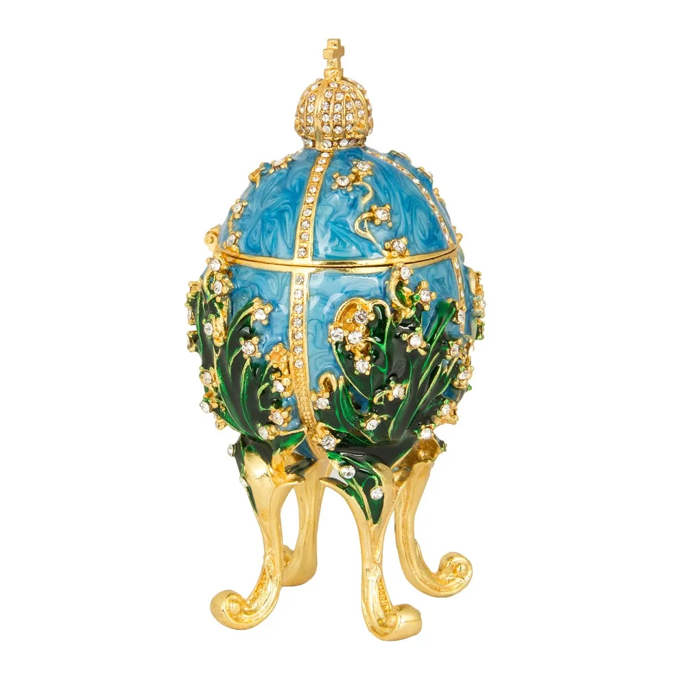 Fetcher бренд Металл Exqusite Faberge яйцо для ювелирных изделий коробка