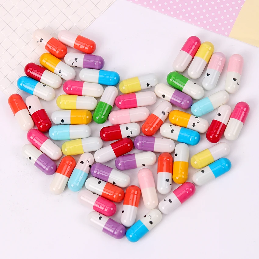 50 шт. новые модные детские капсульные буквы бумага Kawaii Emoticon смайлик таблетки