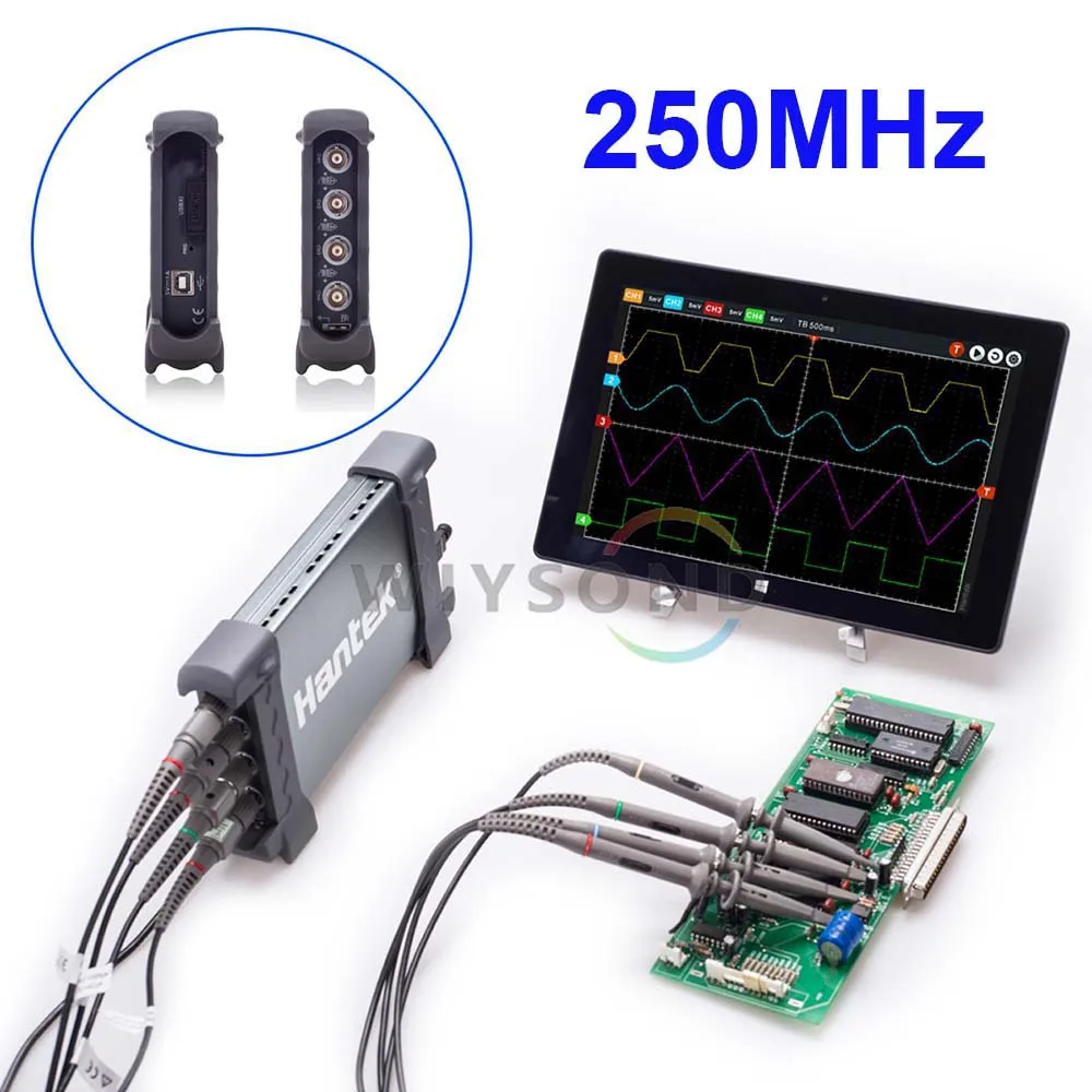 O086 6254BC 4 канала 1GSa/s 250 МГц полоса пропускания Hantek ПК на базе USB цифровой