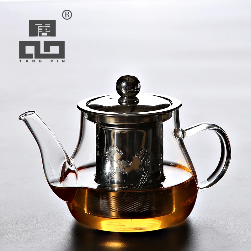 Термостойкий стеклянный чайник TANGPIN со ситечком чайный набор|teapot with infuser|teapot