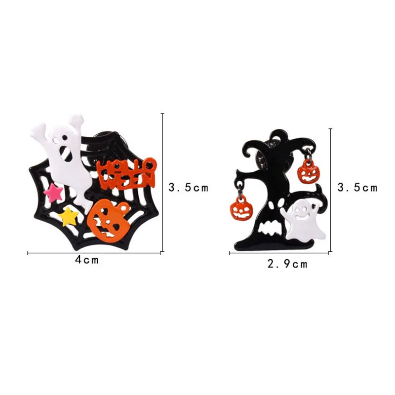 Креативная эмалированная брошь на булавке в виде тыквы паутины спайдермена