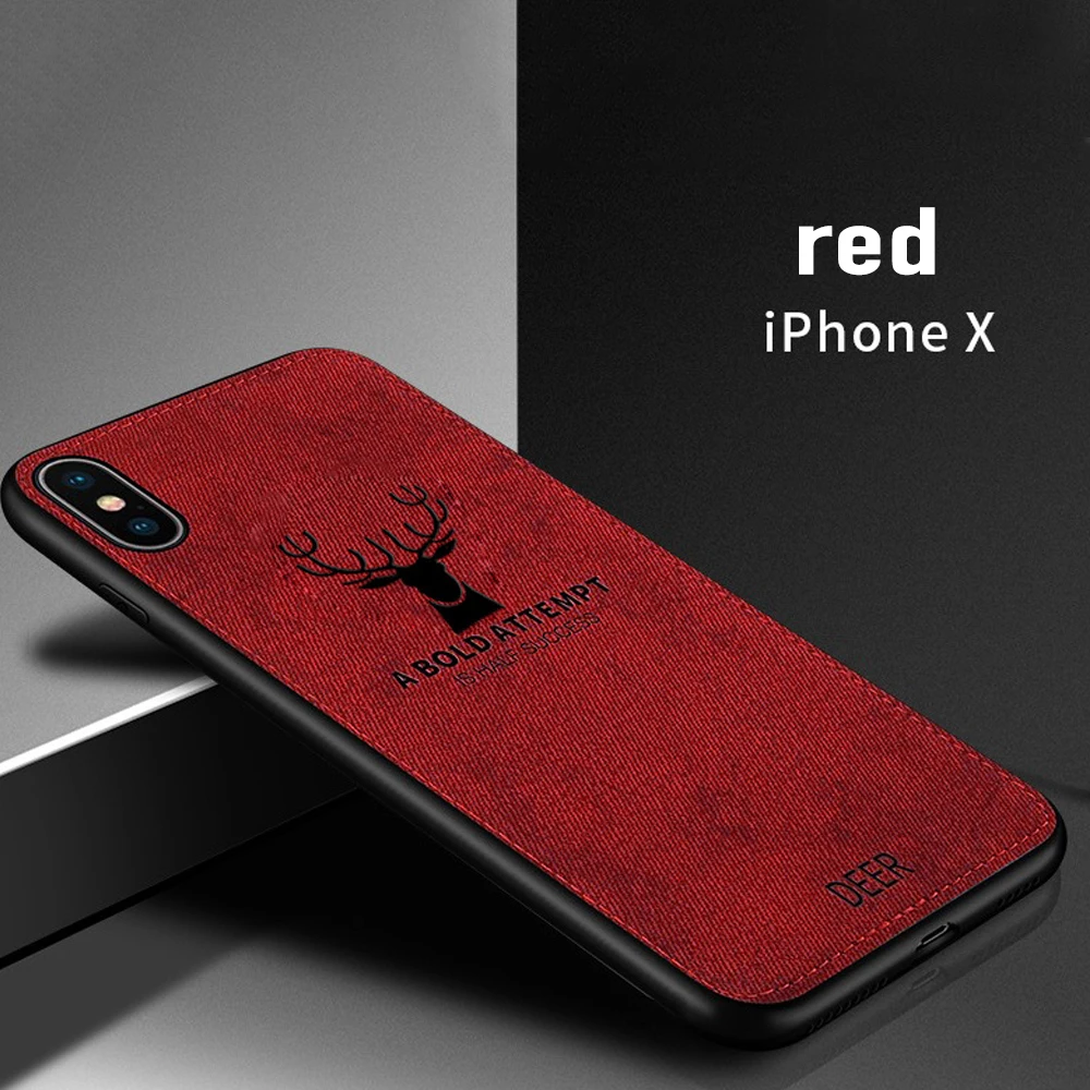 Роскошные мягкие тканевые силиконовые чехлы для телефона с оленем iphone 7 8 Plus 6 6S X XS