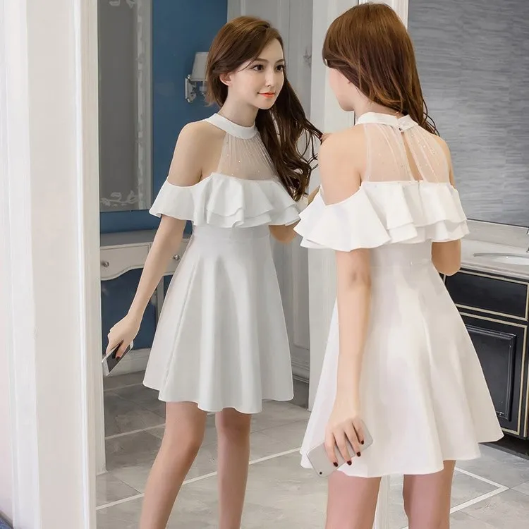 Летнее сексуальное винтажное платье с оборками повседневные короткие платья для