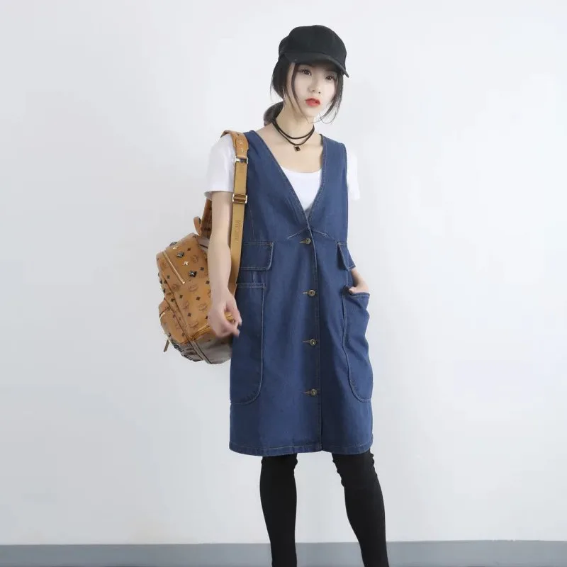 2018 весенний женский жилет Новый свободный большой размер без рукавов куртка Mediun