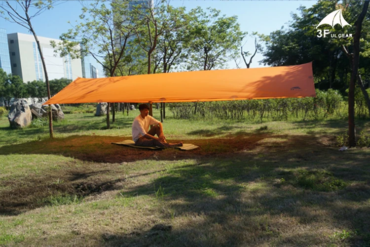 3F UL gear 5x3 M ультра-легкая универсальная силиконовая покрытие Flysheet водонепроницаемый UVproof висячая Брезентовая палатка пляжный навес крюк-усиленный