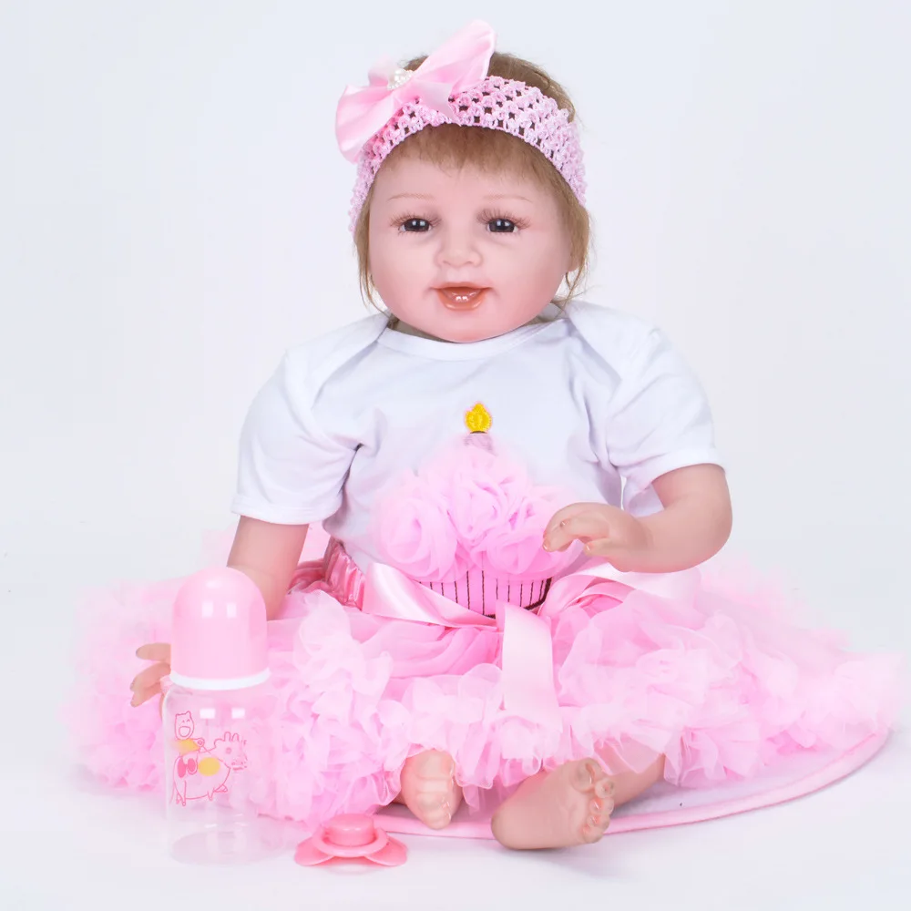 55 см Reborn Baby Doll Моделирование Силиконовые Куклы раннего образования Подставки для