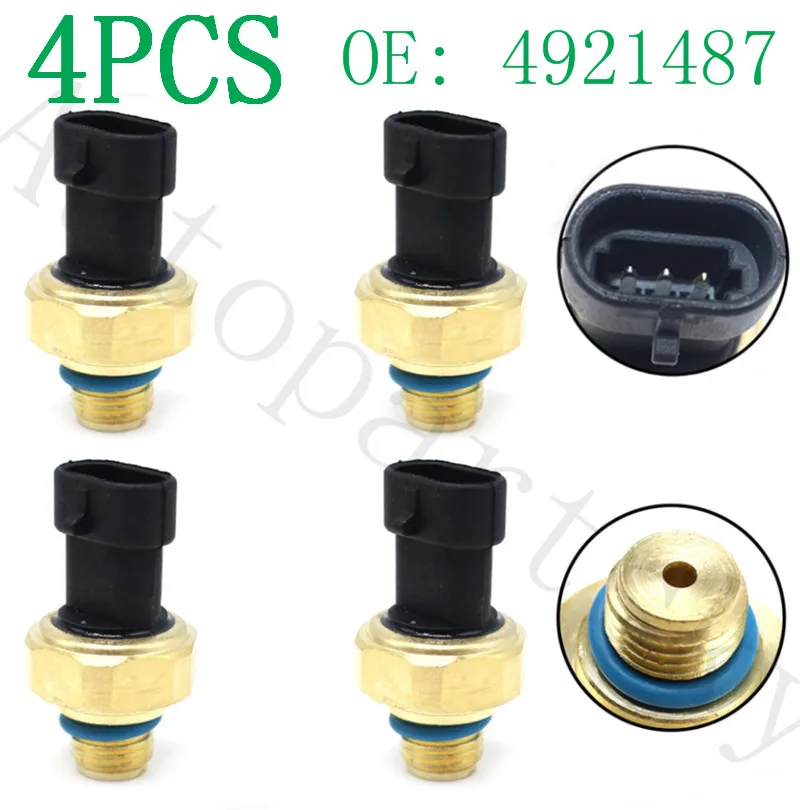 

[ Set of 4PCS ] Engine Oil Pressure Sensor 4921487 for Cummins N14 M11 ISX L10 for Dodge Ram 2500 3500 Part # 3083716 3080406