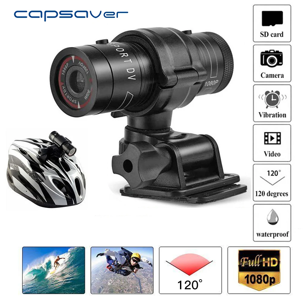 Capsaver Водонепроницаемая камера 1080 P экшн DVR спортивная видеокамера мотоциклетный