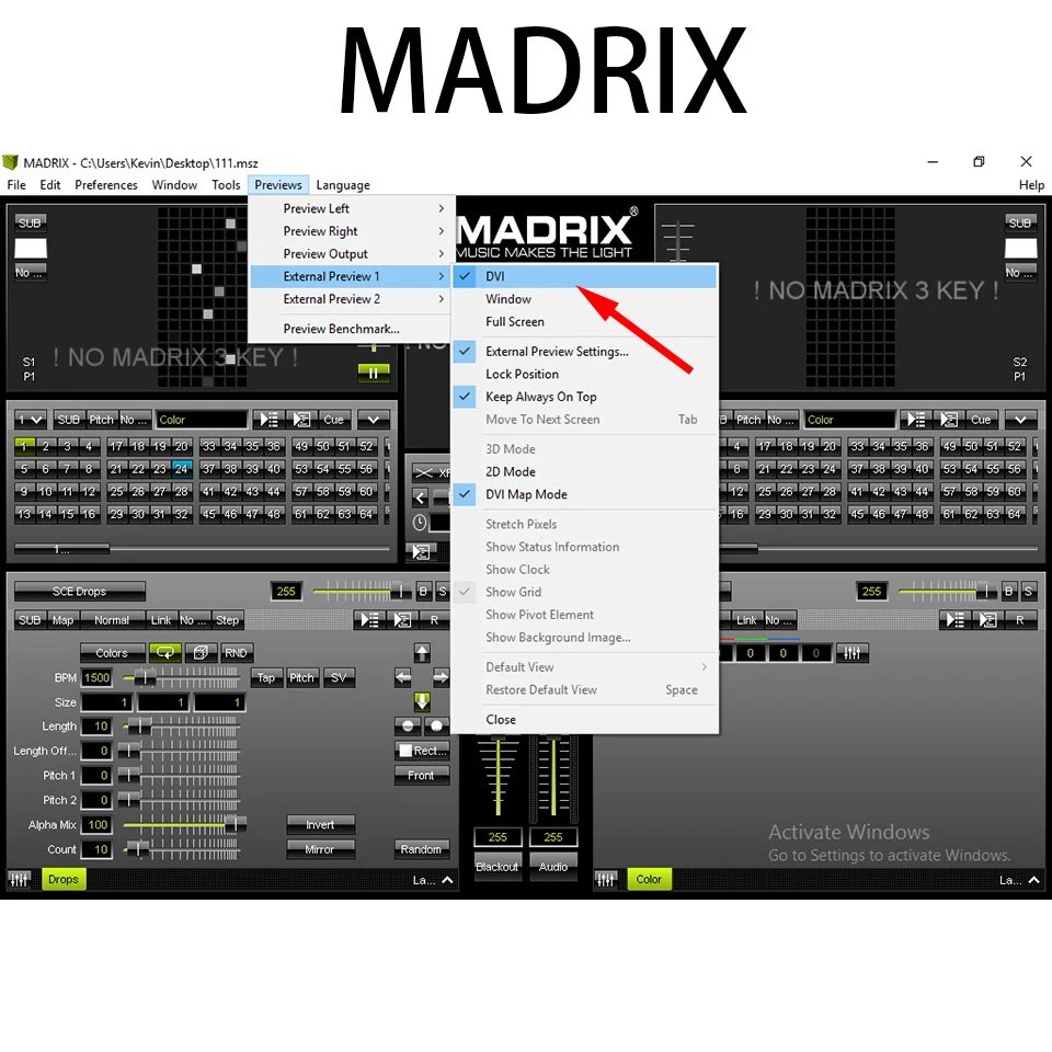 Снимок экрана контроллер для madrix Джинкс! и т. д. с DVI interfaces.4 порты Drive Max 400000
