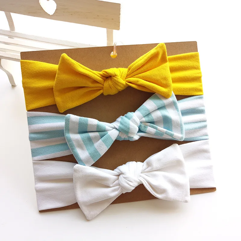 Однотонная серая Детская повязка на голову 3 шт./лот|elastic hairband|kids headbandsbunny ears |