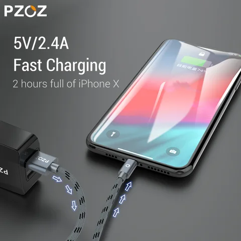 PZOZ Usb кабель зарядка для iphone кабель 14 13 12 11 pro max Xs Xr X SE 2 8 7 6 plus 6s 5s ipad air mini 4 Быстрая Зарядка Кабели зарядное устройство для iphone провод для зарядки аксессуары 1m 2m