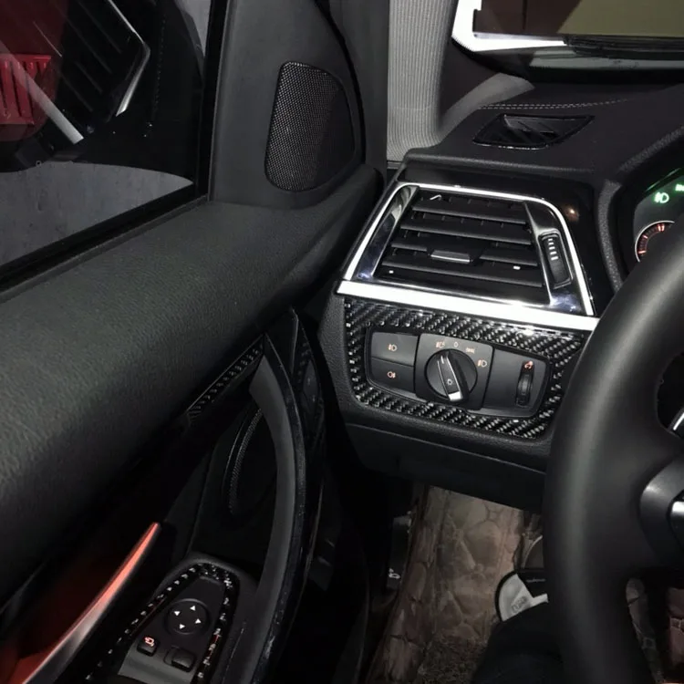 Карбоновое волокно для BMW F30 F34 кнопки переключения фар автомобиля декоративная