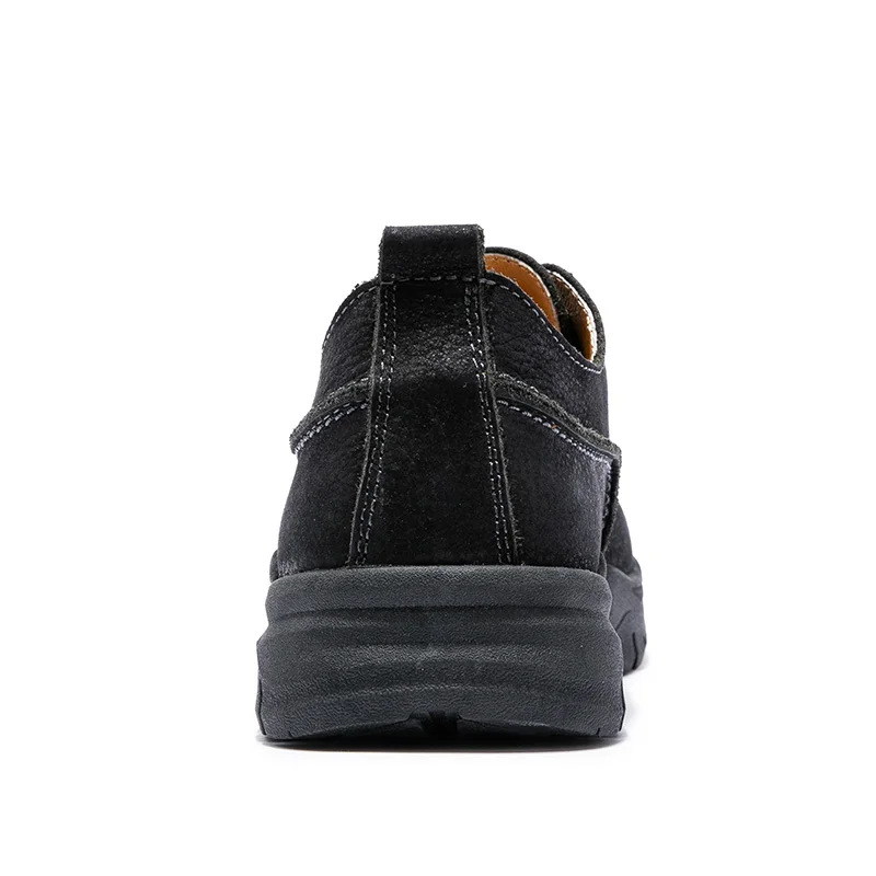 Мужская кожаная повседневная обувь большого Size38-45 с круглым носком на шнуровке