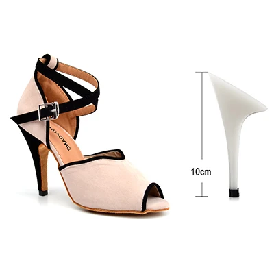 Beige 10cm SHOYDANC Для женщин Туфли для латинских танцев; цвет черный, бежевый; вельветовые бальные туфли-сандалии для танцев сальса танго вечерние танцевальные туфли, каблук 6-10 см - Цвет: Beige 10cm