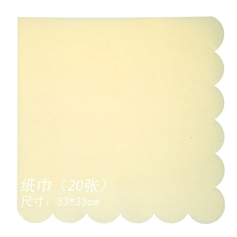yellow napkin 8 шт./лот красочные бумажные стаканы в полоску и тарелки для свадьбы, дня рождения украшения Baby Shower фестиваль для детей посуда вечерние поставки - Цвет: yellow napkin