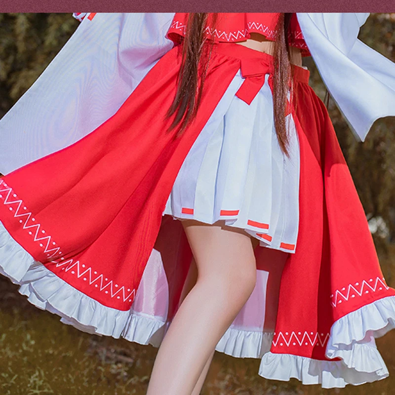 Косплей Love TouHou Project Hakurei Reimu, маскарадный костюм, красное платье для девочек, женское платье на Рождество, Хэллоуин