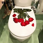 Наклейки для стен YOJA, 18, 7 х23, 1 см, День Св. Валентина, красная роза, WC, сиденье для унитаза, T1-1254