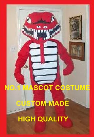 Профессиональный пользовательский красный погремушка змея талисман костюм для