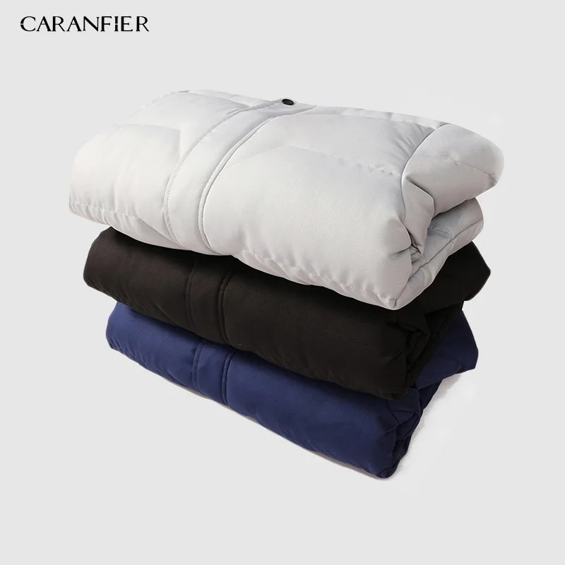 Новая мужская парка CARANFIER зимние пальто с толстым воротником куртка повседневное