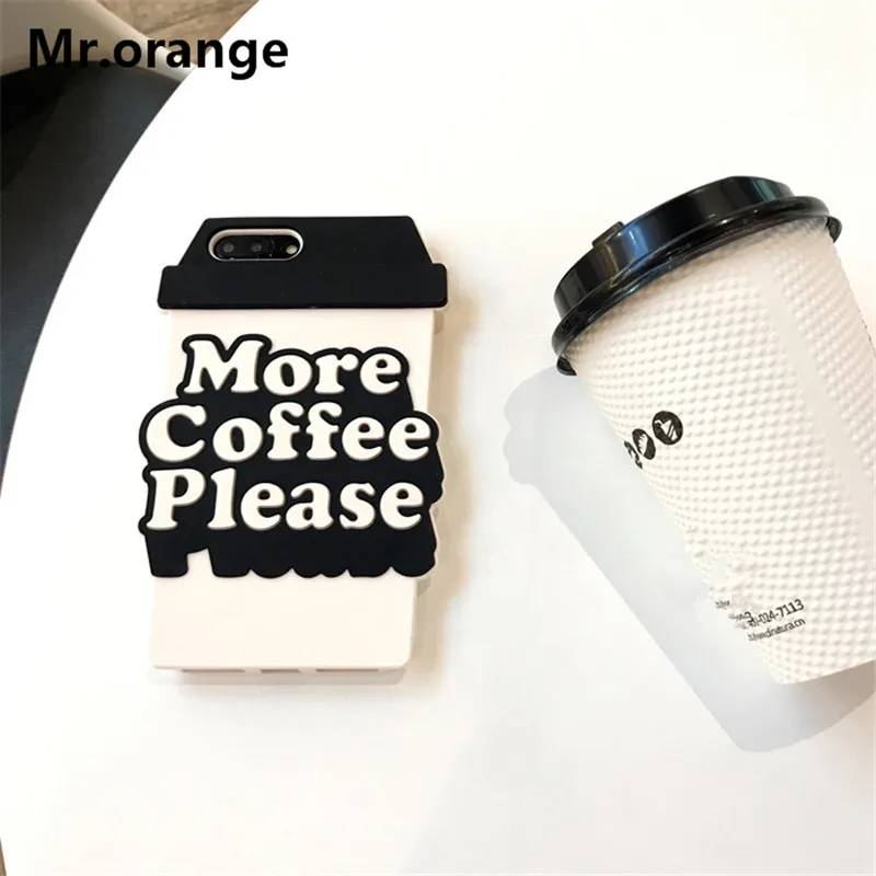 Mr. orange Новый чехол с кофейными чашками для iPhone 6 6S 7 6plus 6splus 7plus милый розовый мягкий