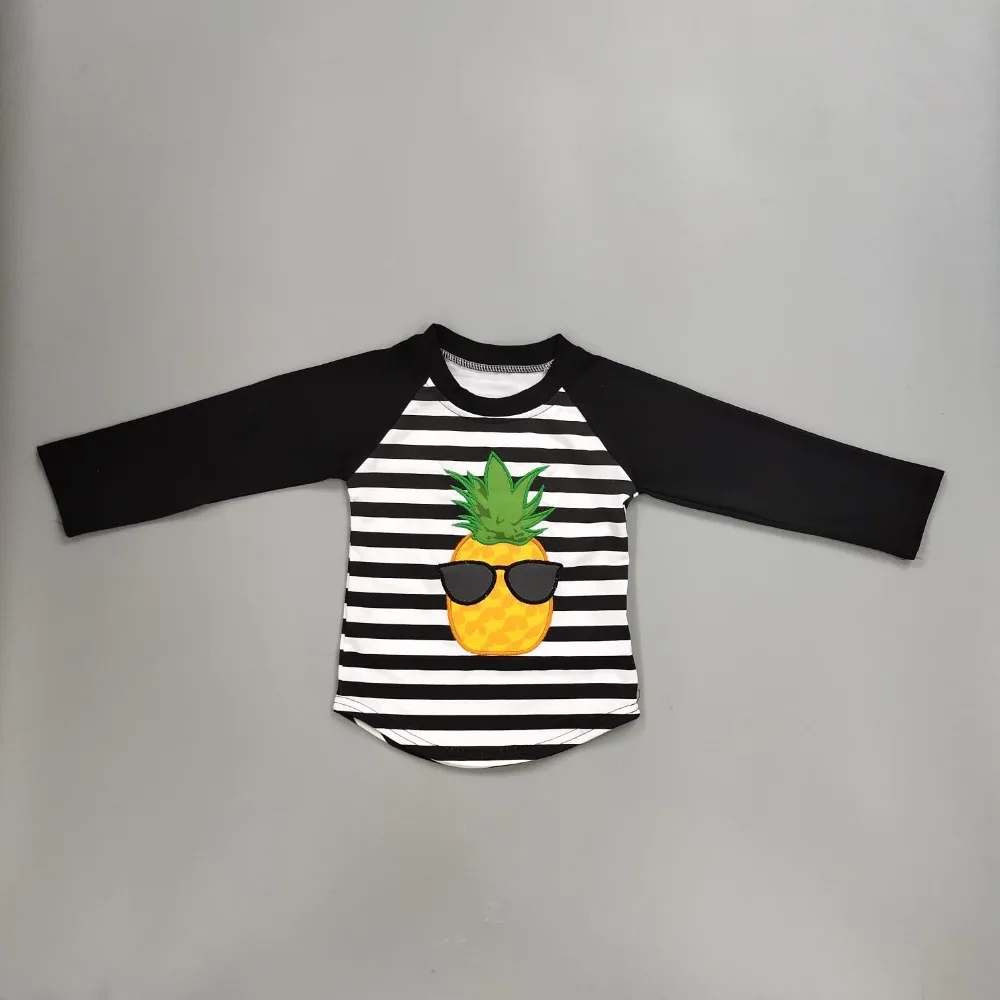 Футболка с рисунком ананаса летняя детская одежда рукавами реглан костюм