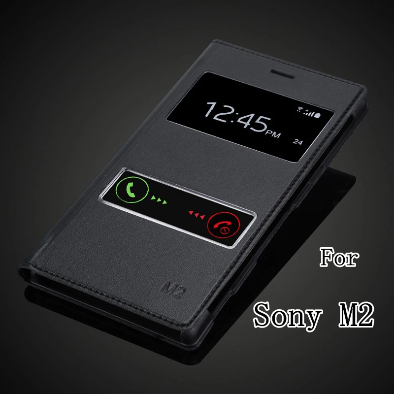 Для Sony Xperia M2 S50H / Dual D2302 тонкий сенсорный экран с окошком для просмотра роскошный