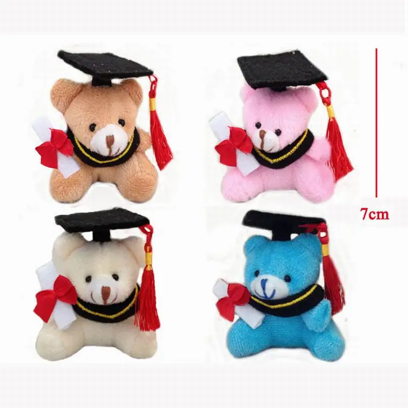 6 шт./лот 7 см Graduation шапка медведя и кисточка Dr. Bear плюшевая детская игрушка подарок