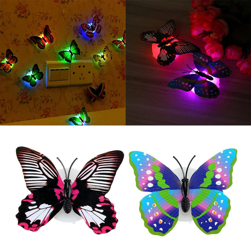 Новинка 2019 DIY 3D светодиодный светящийся Ночник светильник стикер бабочка