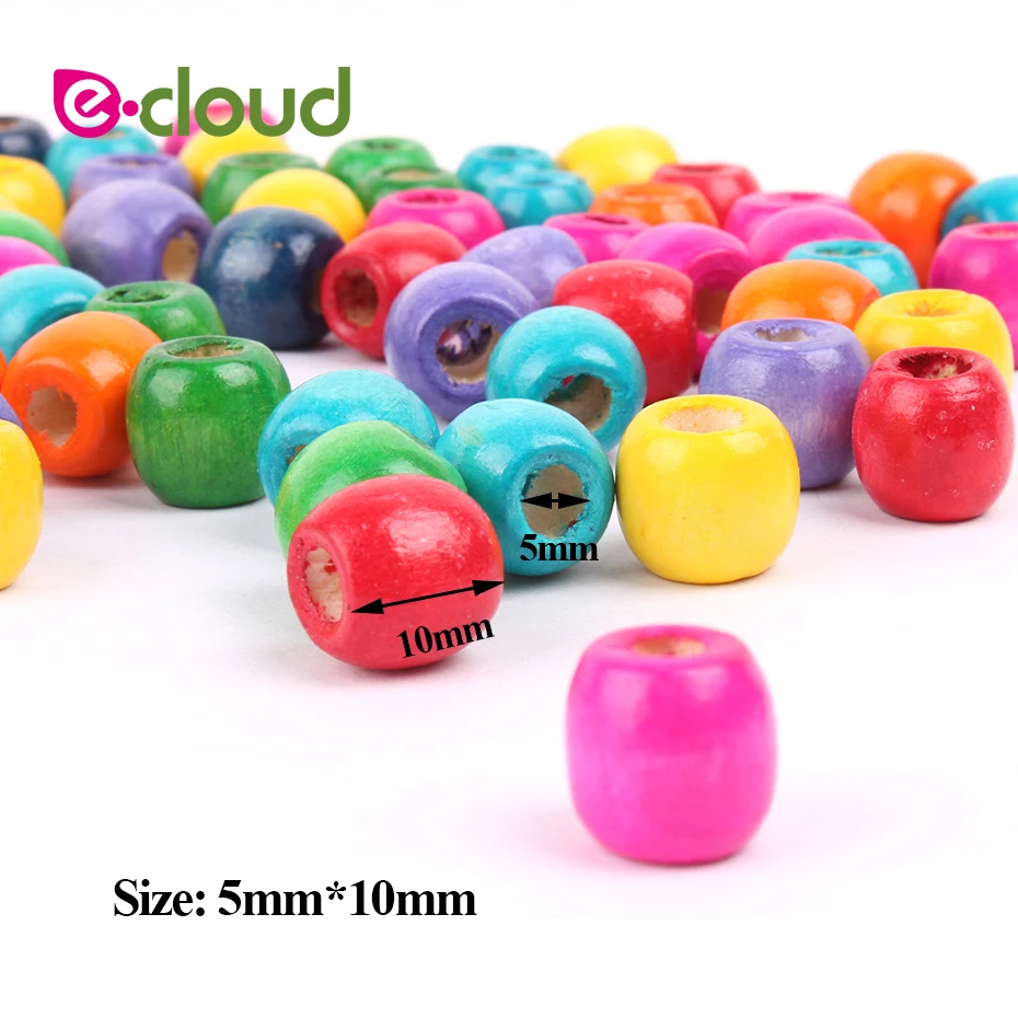 100Pcs/Bag5mm мульти Цвет круглые деревянные страх дредлоки для увеличения объема