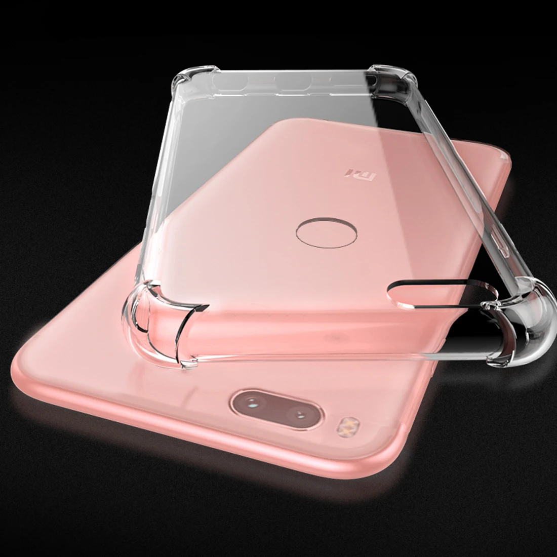Для Xia mi A2 A1 случае Роскошные противоударный Броня Fundas Gasbag Crystal Clear телефон