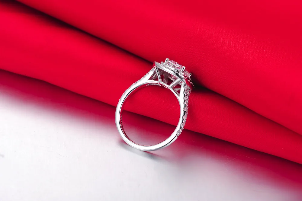 Сказочное обручальное кольцо с искусственным бриллиантом 2 ct 925 пробы серебряное