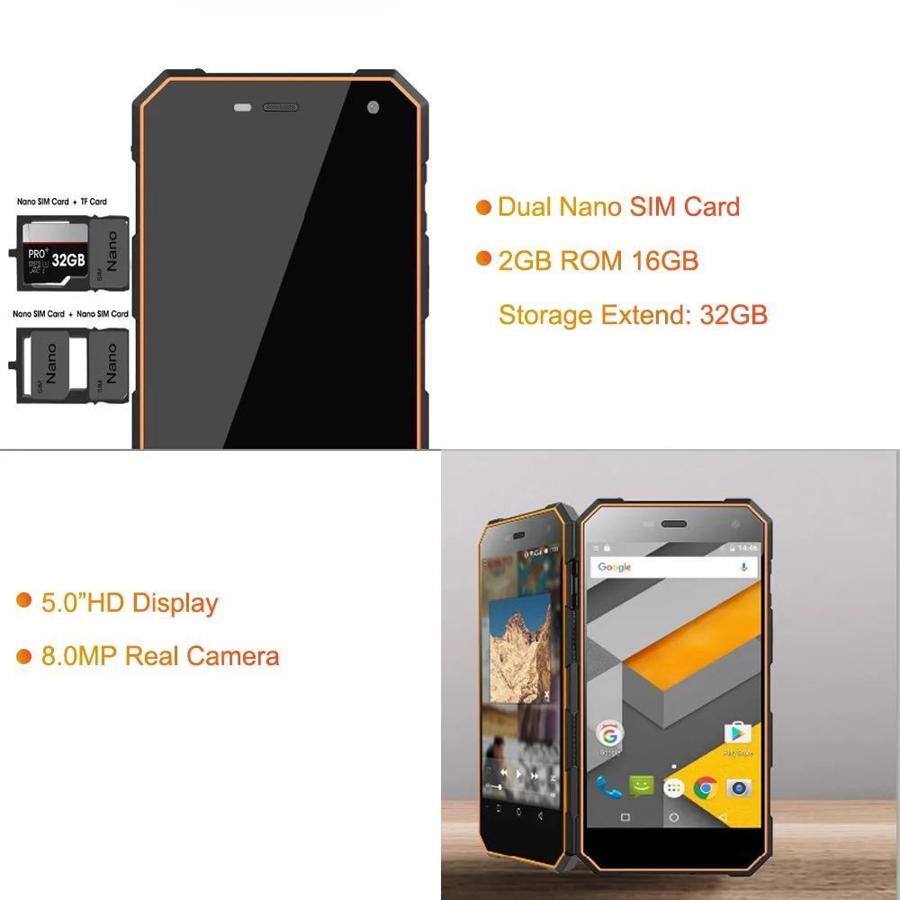 Nomu S10 ударопрочный смартфон IP68 водонепроницаемый мобильный телефон MTK6737T