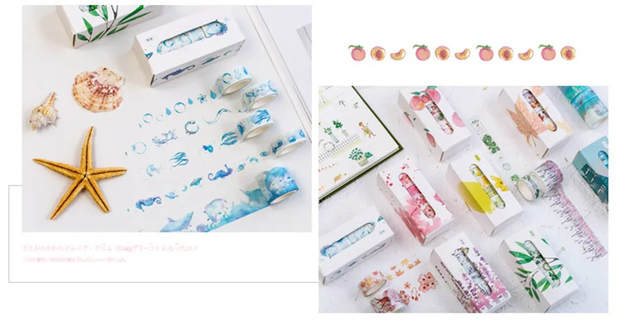 5 шт./кор. с цветочным принтом сезона в штучной упаковке лента washi DIY декоративная лента Скрапбукинг планировщик этикетка для маскирующей ленты стикер канцелярские принадлежности