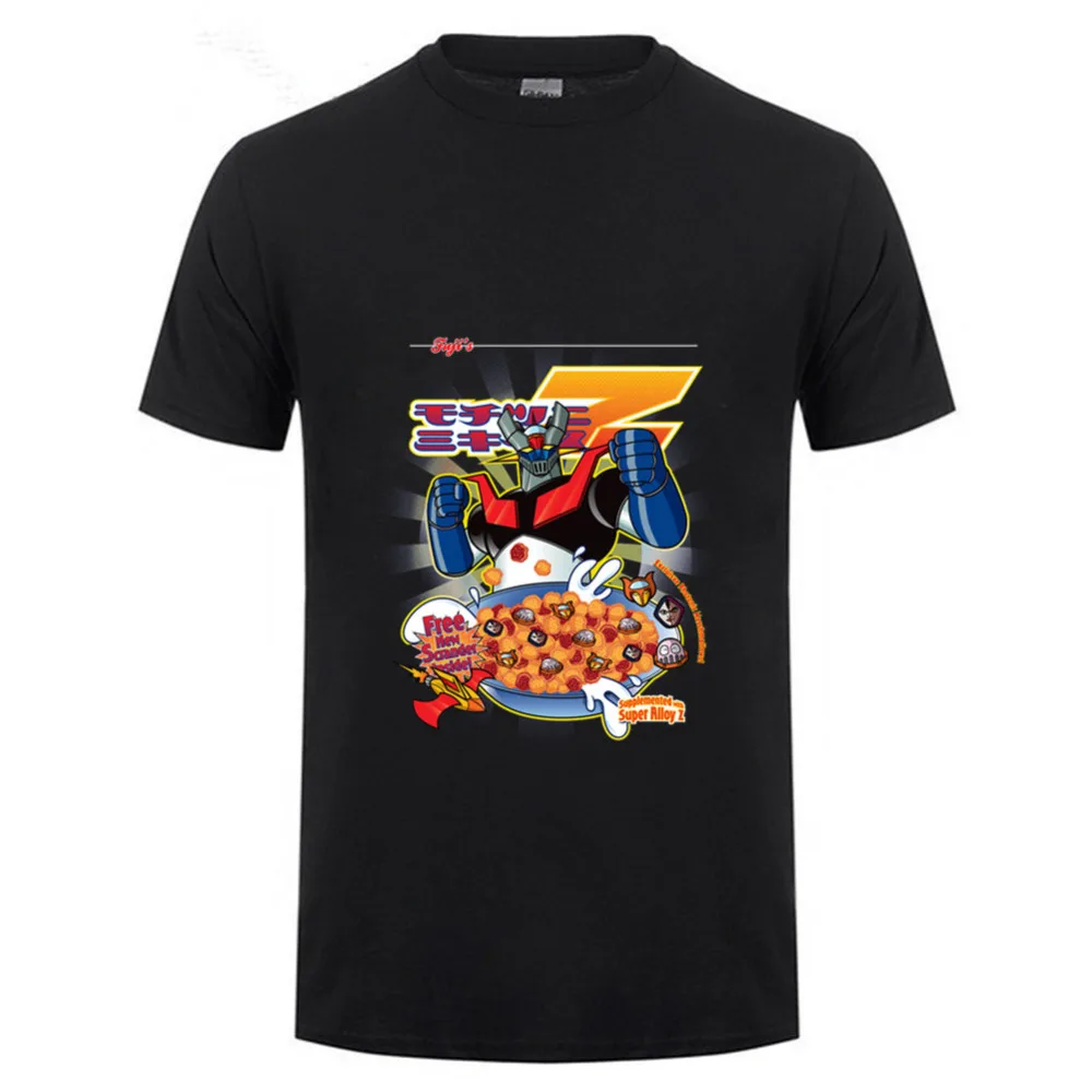 Mazinger Z T shirts 2019 fashion men Anime Interesting old classic robot movie T-Shirt Black Basic Tees shirt for boys | Мужская одежда