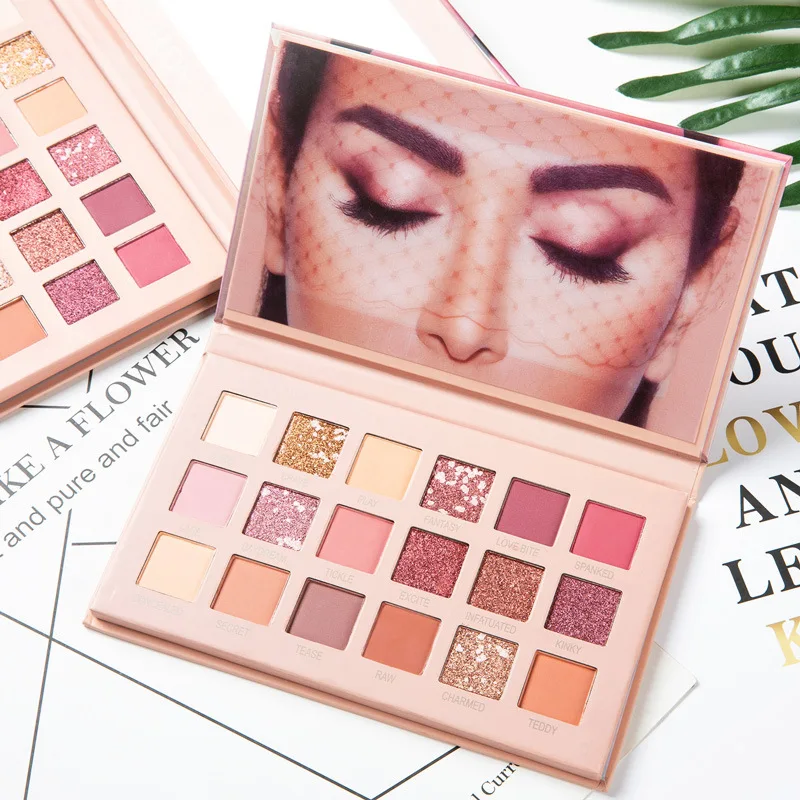 New 18 Colors Nude Glitter Eyeshadow Matte Shimmer Palette Long Lasting Waterproof Mineral Powder Eye Shadow Makeup Cosmetic Kit |
