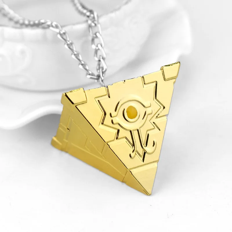 Серебряная Золотая головоломка Yu Gi Oh 3D подвеска для мужчин Пирамида Египетский Глаз горы игрушка ожерелье s Мода ювелирный подарок