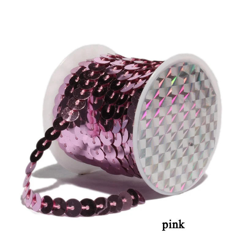 pink 5 м/лот, 6 мм, блестки для шитья, блестки, блестки, отделка для дизайна ногтей, Свадебный декор, блестки с блестками, одежда для девочек - Цвет: pink