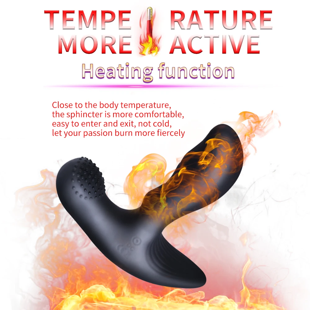 Вибратор для массажа простаты анальная пробка силиконовая водонепроницаемая