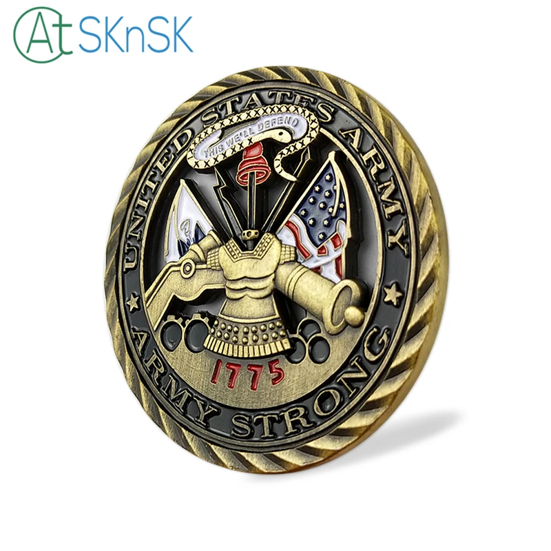 50/100 шт./лот Новое поступление армия США Основные значения латунная монета