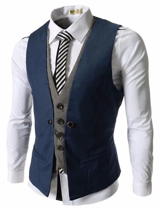 

2017 Latest Coat Pant Designs Navy Blue Black Men Waistcoat Fashion Vest Custom Groom Prom Dinner Vests for Suit Terno Masculino