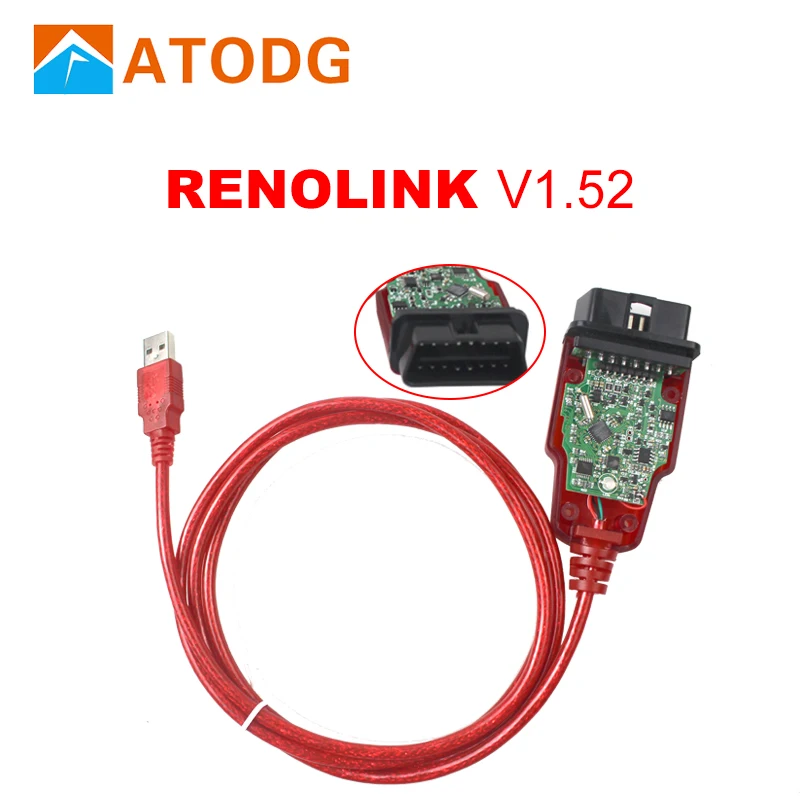 Renolink OBD2 forRenault ECU программист V1.52 CD Программное обеспечение ключ кодирования UCH соответствие приборной панели кодирование ECU сброс функции