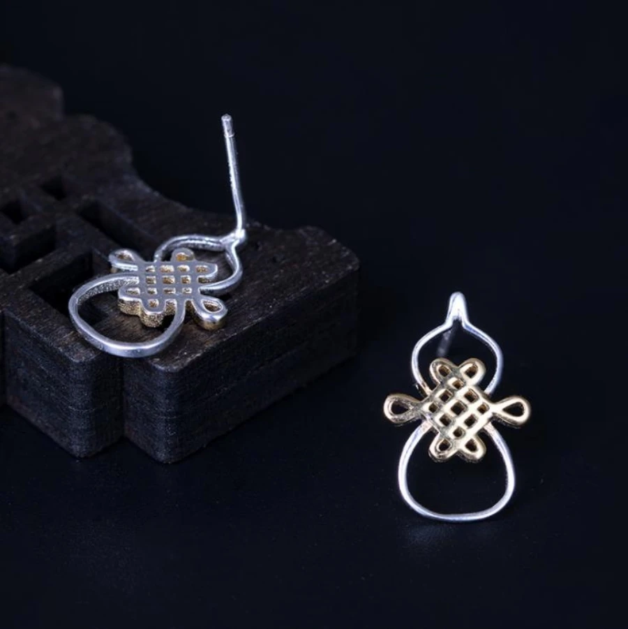 925 Sterling Silver Earring Jewelry Exquisite 3D Studs Dismatched Geometry Earrings for Women No Allergies Fit Girls Brincos | Украшения и