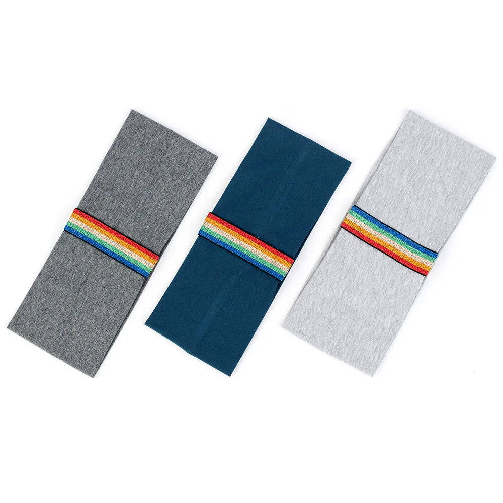 Повязка на голову Geebro Женская в радужную полоску Модный хлопковый бандаж для