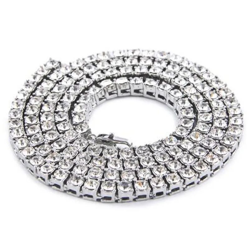 Мужское ожерелье s Iced Out 1 ряд Стразы колье Bling Crystal теннисная цепочка на шею для мужчин хип-хоп ювелирные изделия Прямая поставка