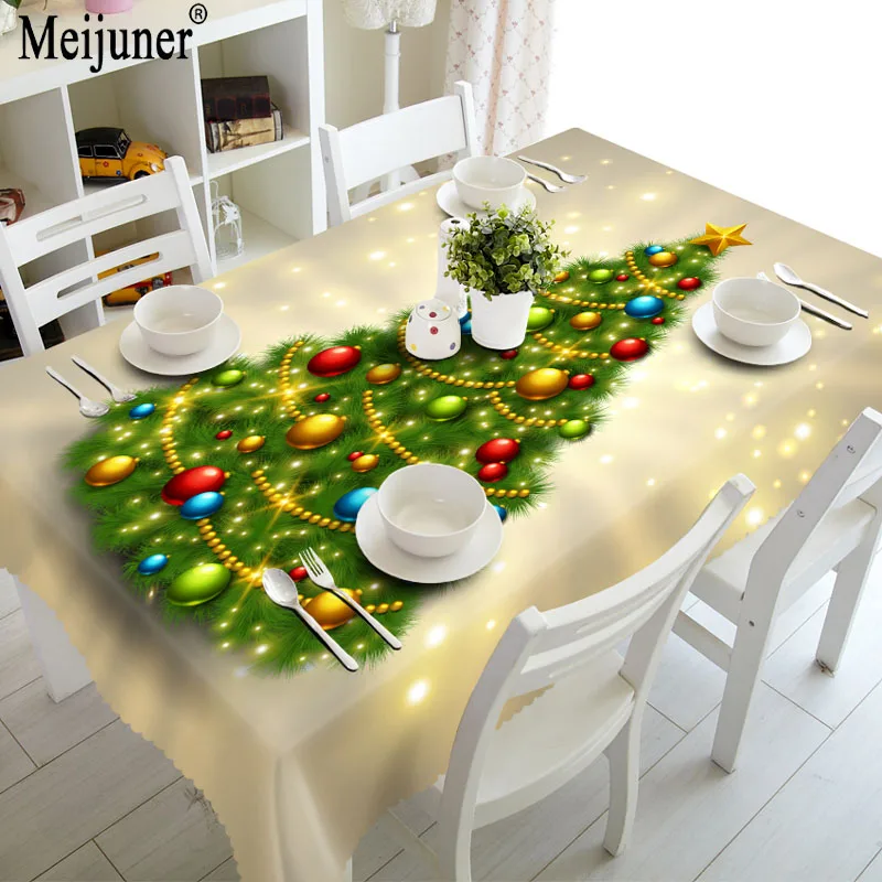 pattern1 Meijuner 3D прямоугольная скатерть с цифровой печатью, полиэфирная скатерть для украшения дома, скатерть с подставкой, Рождественская скатерть - Цвет: pattern1